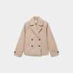 Trench court double boutonnage beige femme