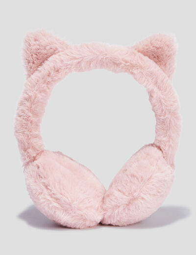 Cache-oreilles avec sequins rose clair fille