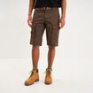 Bermuda cargo c&ocirc;tel&eacute; coton ceintur&eacute; marron fonc&eacute; homme