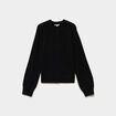 Gilet cardigan col rond boutonn&eacute; noir femme