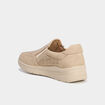 Chaussures confort zipp&eacute;s pied large sable femme