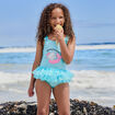 Maillot de bain une pièce paillettes vert clair fille