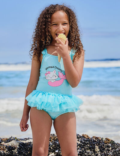 Maillot de bain une pièce paillettes vert clair fille