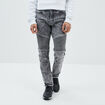 Jeans straight détails biker noir homme