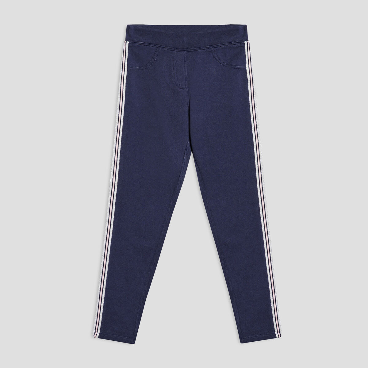 Tregging avec bandes bleu marine fille