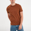 T-shirt droit en coton manches courtes marron homme