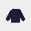 Sweat molletonn&eacute; &eacute;paule boutonn&eacute;e bleu marine b&eacute;b&eacute; gar&ccedil;on