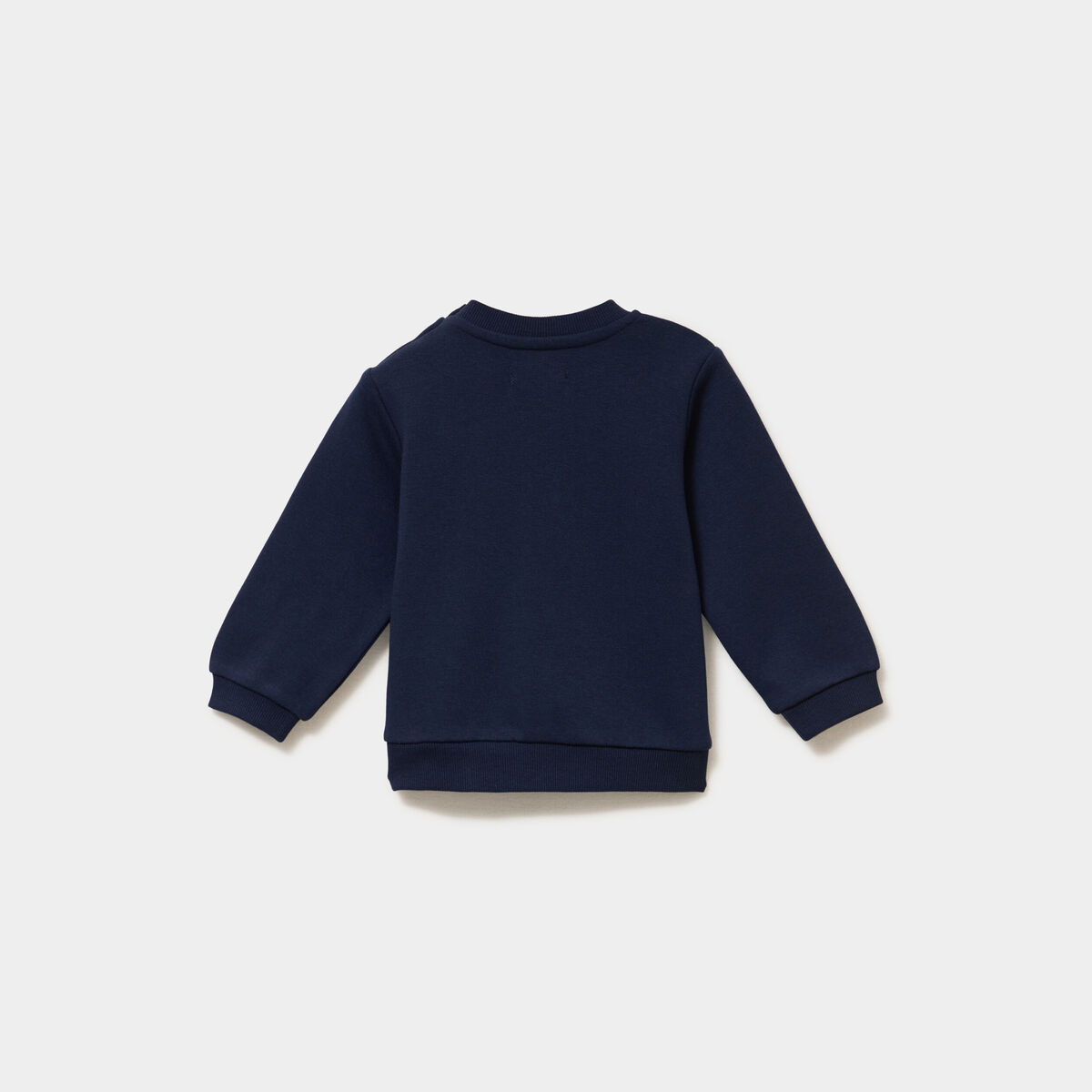 Sweat molletonn&eacute; &eacute;paule boutonn&eacute;e bleu marine b&eacute;b&eacute; gar&ccedil;on