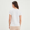 T-shirt ajusté col rond coton Creeks blanc femme