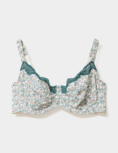 Soutien-gorge emboitant microfibre ecru femme grande taille