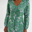 Robe longue empire manches longues vert menthe femme
