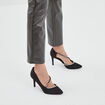 Escarpins brides &agrave; strass pied large noir femme