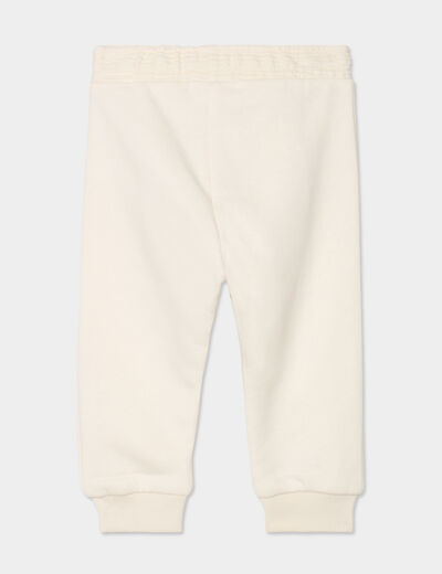 Pantalon de jogging molletonn&eacute; ecru b&eacute;b&eacute; gar&ccedil;on