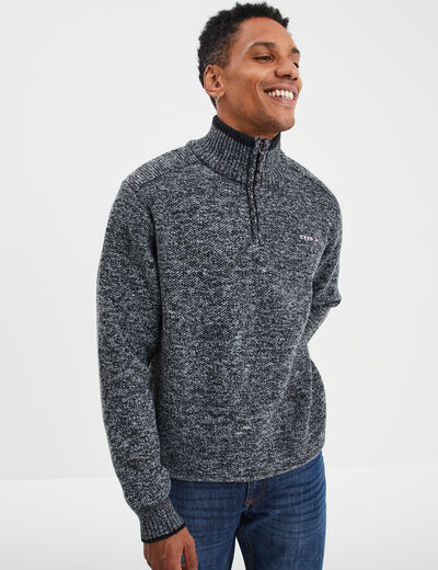 Pull camionneur zippé droit Creeks gris foncé homme