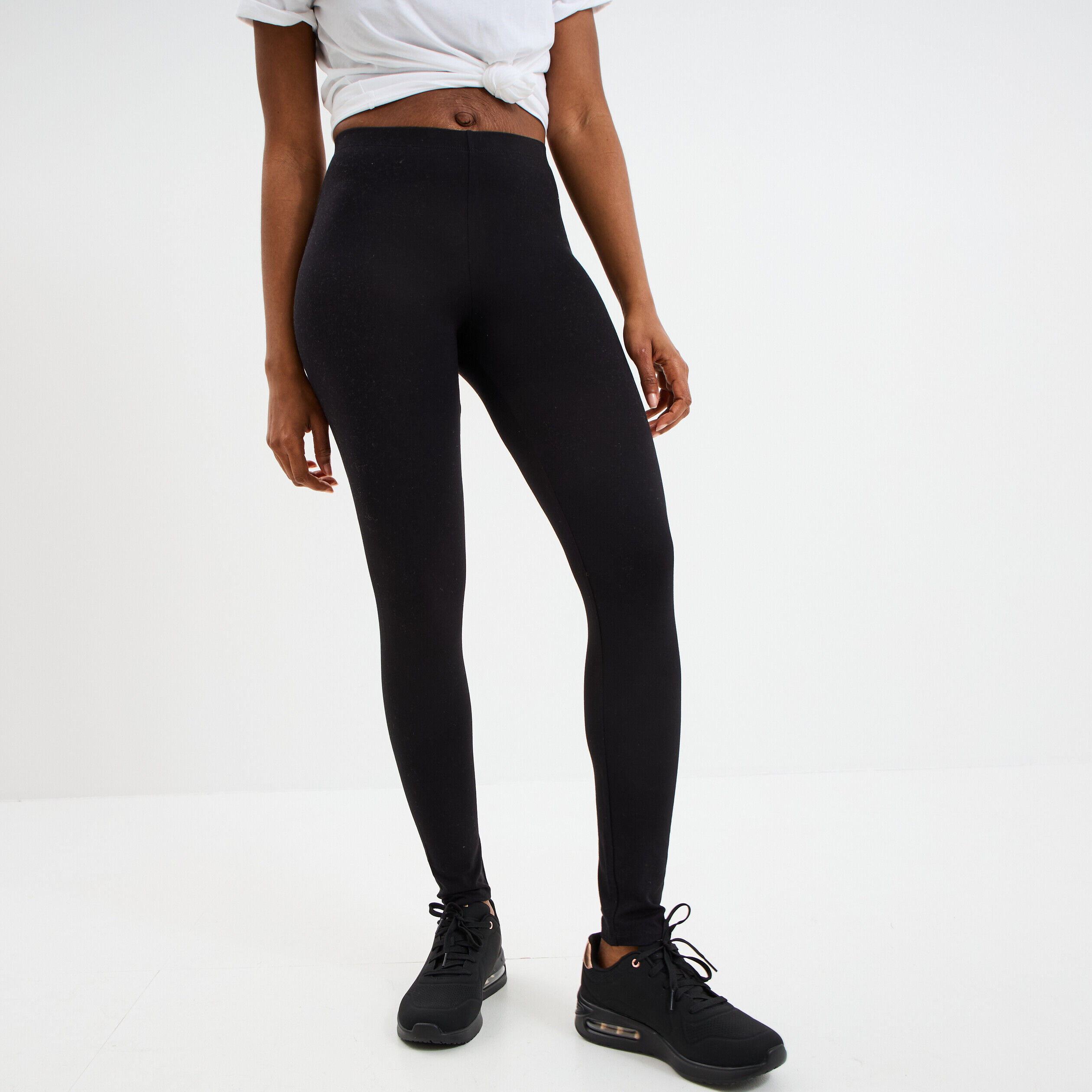 Legging taille élastiquée noir femme LH
