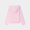 Sweat zippé à capuche molleton rose pastel fille