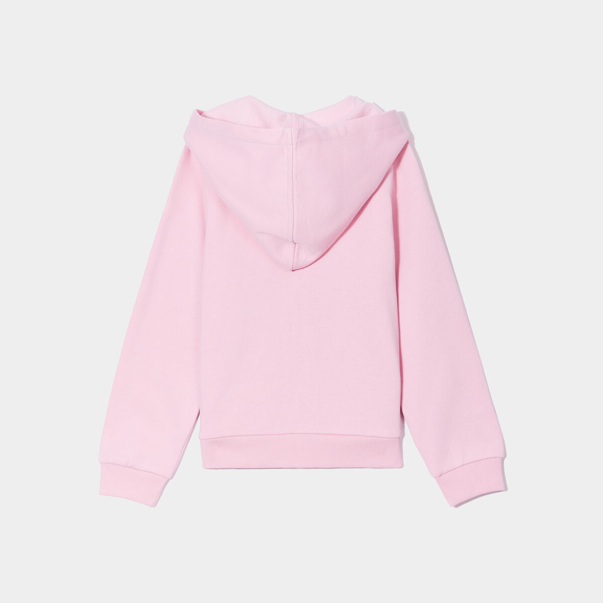 Sweat zippé à capuche molleton rose pastel fille