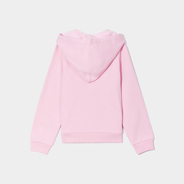 Sweat zippé à capuche molleton rose pastel fille