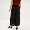 Pantalon large &eacute;lastiqu&eacute;e gaze coton noir femme