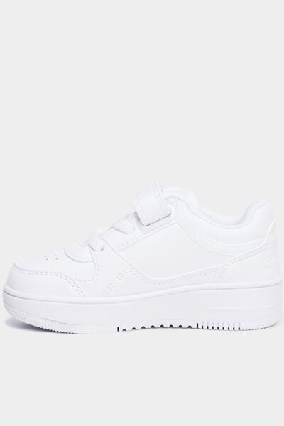 Baskets &agrave; scratchs Champion RD18 LOW blanc gar&ccedil;on