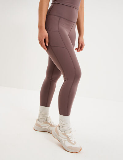 Legging de sport taille haute mauve femme
