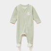 Dors-bien velours zipp&eacute; manches longues vert pastel b&eacute;b&eacute;