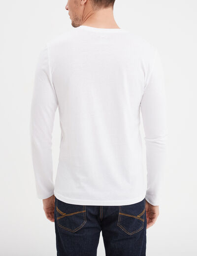 T-shirt manches longues blanc homme