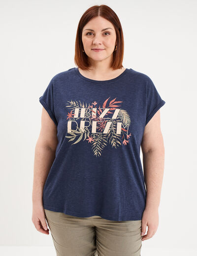 T-shirt manches courtes bleu marine femme grande taille