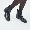 Bottines en cuir noir femme