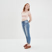 T-shirt cropped encolure carrée Creeks rose poudrée femme