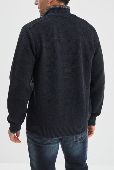 Pull camionneur zippé droit Creeks bleu foncé homme