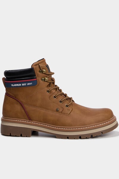 Boots &agrave; lacets avec semelle crant&eacute;e marron clair homme