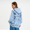 Sweat hoodie oversize à capuche Stitch bleu femme