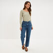 T-shirt manches longues vert kaki femme