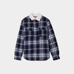 Surchemise carreaux doubl&eacute;e effet sherpa bleu homme