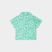Chemise nou&eacute;e manches courtes vert fille
