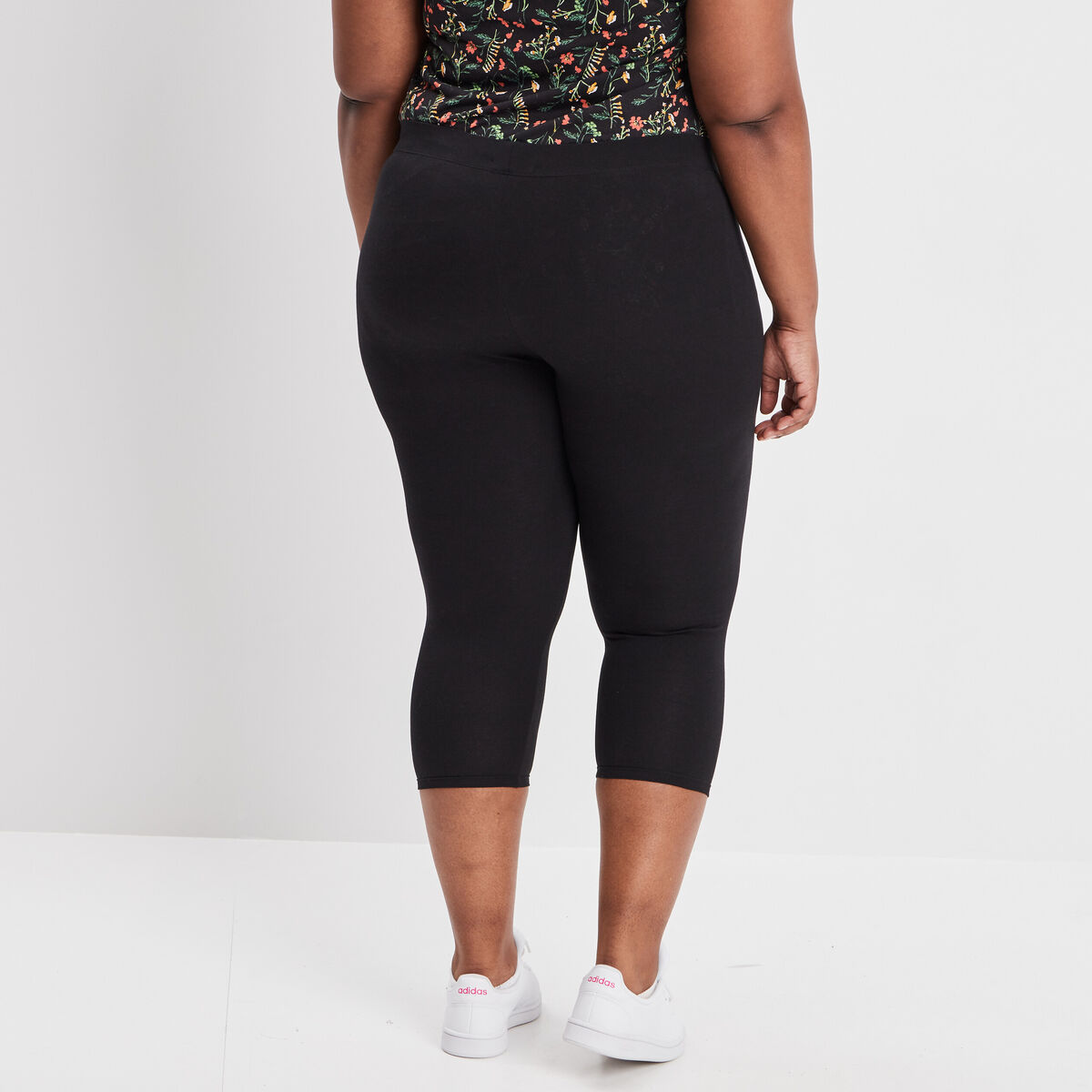 Legging corsaire taille &eacute;lastiqu&eacute;e noir femme grande taille