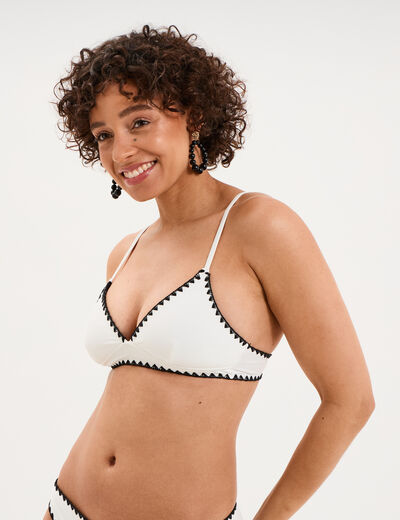 Haut de maillot de bain triangle ivoire femme