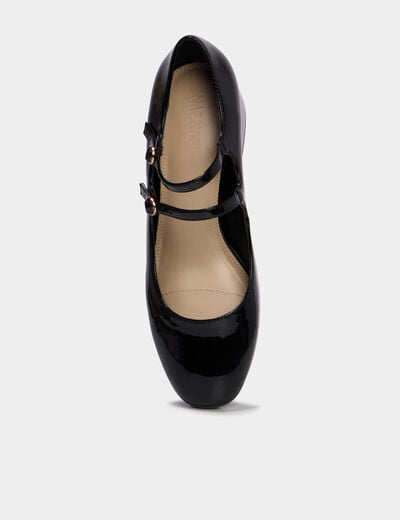 Babies en vernis &agrave; talons noir femme