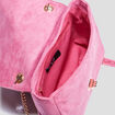 Sac bandoulière bi-matière rose fushia femme