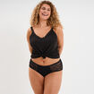 Shorty coton majoritaire avec dentelle noir femme grande taille