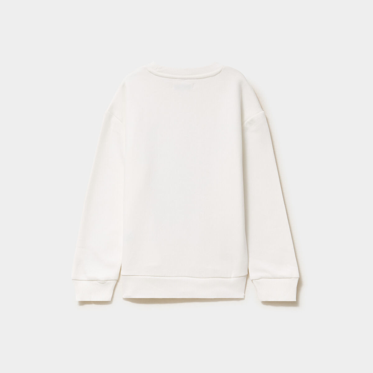 Sweat de No&euml;l col rond oversize blanc gar&ccedil;on