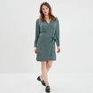 Robe col cache-coeur avec noeud bleu marine femme