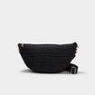 Sac banane XL effet tress&eacute; noir femme