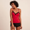 Ensemble pyjama 2 pièces rouge femme