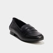 Mocassins bout carré noir femme