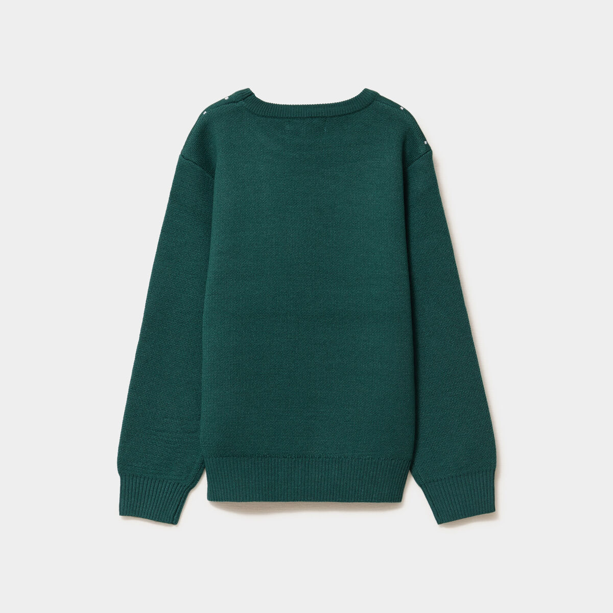 Pull No&euml;l manches longues vert fonc&eacute; gar&ccedil;on