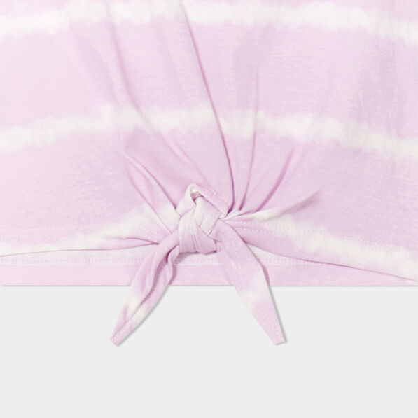 debardeur noue col rond coton mauve fille Débardeur noué col rond coton mauve fille