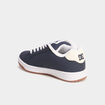Tennis basses &agrave; lacets en cuir bleu marine gar&ccedil;on