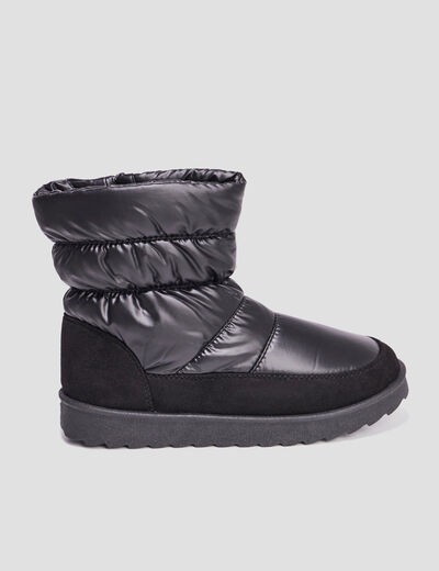 Bottines matelassées doublées noir femme